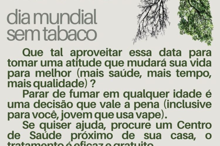 31 de Maio – Dia Mundial sem Tabaco